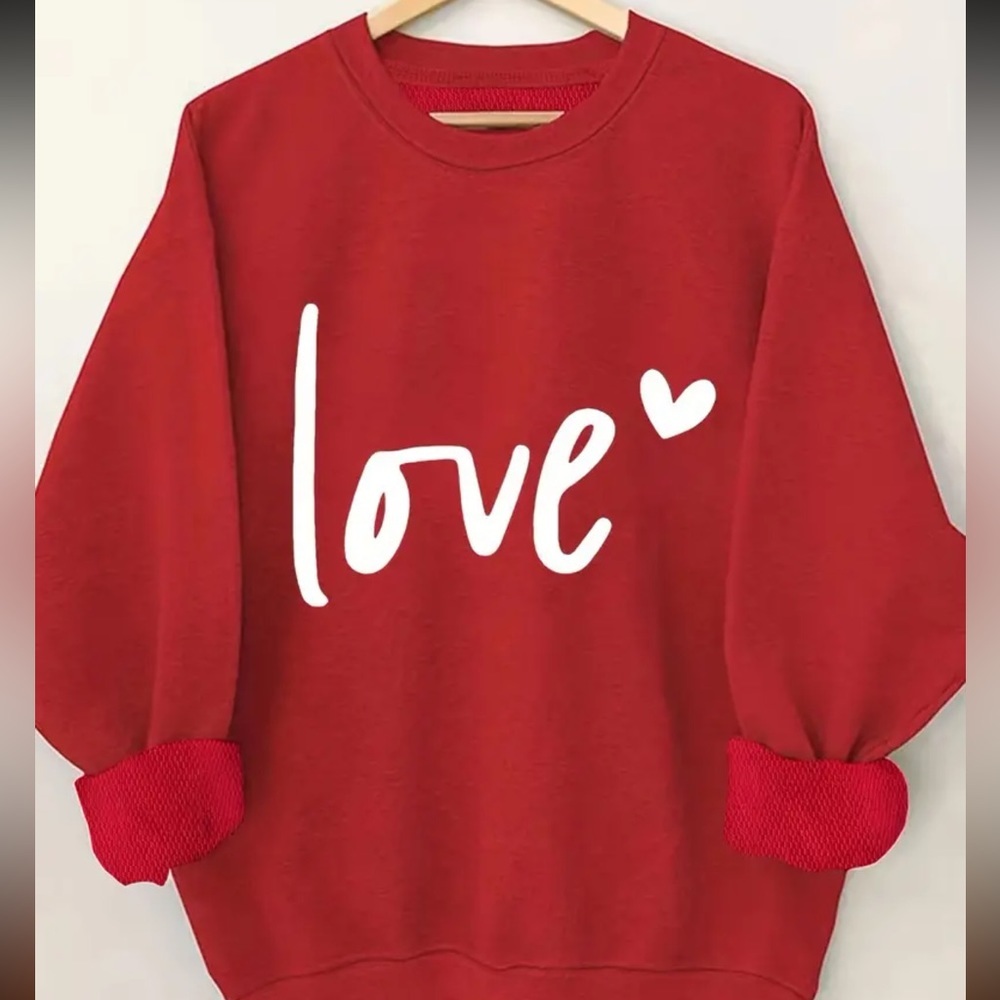 NEW Valentines Heart Sweatshirt, S-5X Valentines Day oversized
